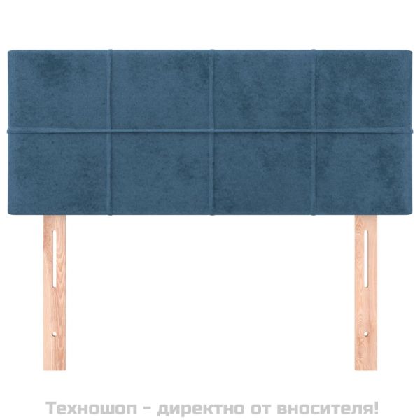 Горна табла за легло, тъмносиня, 100x5x78/88 см, кадифе