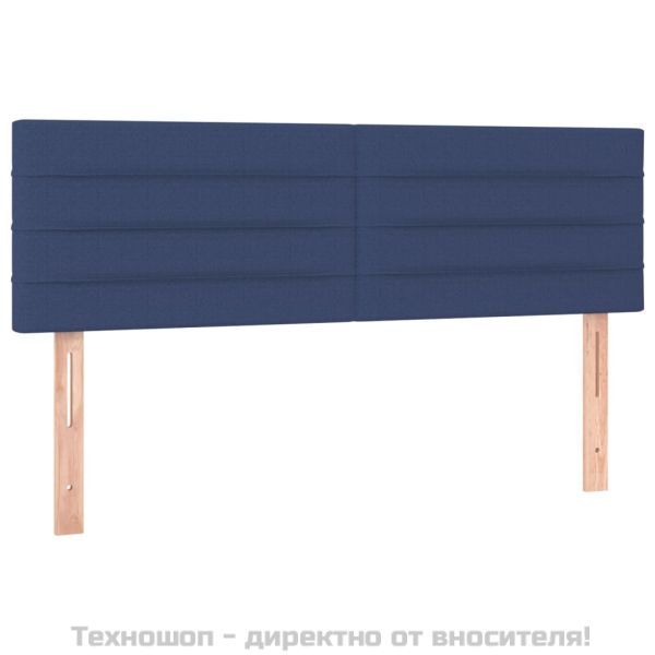 Табла за легло, синя, 144x5x78/88 см, плат