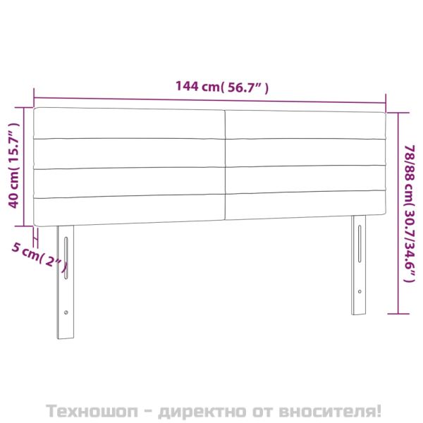 Табла за легло, синя, 144x5x78/88 см, плат