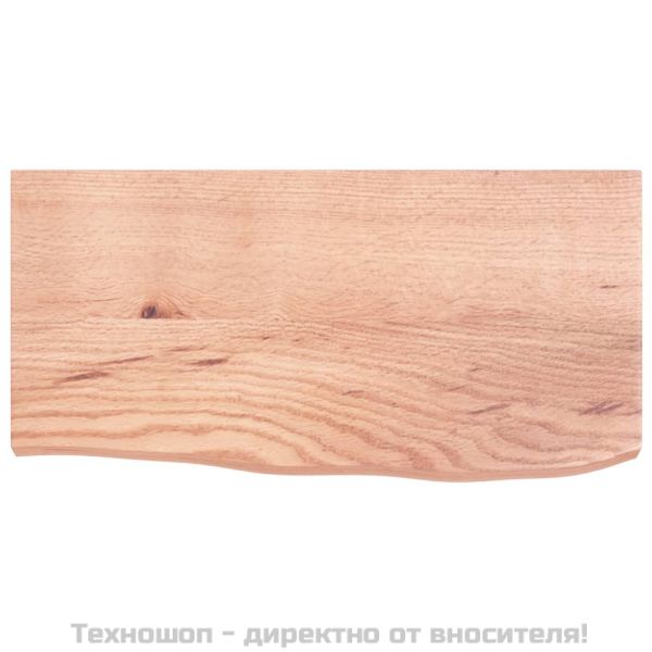 Стенен рафт светлокафяв 60x30x(2-4) см обработен масивен дъб