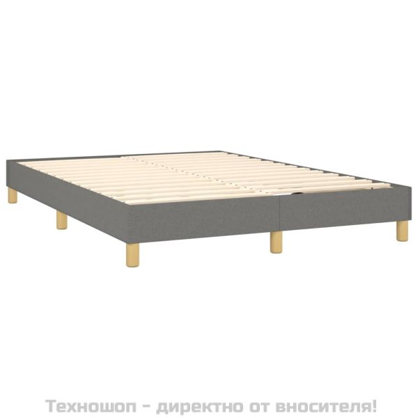 Боксспринг легло с матрак, тъмносиво, 140x190 см плат