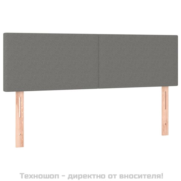 Боксспринг легло с матрак, тъмносиво, 140x190 см плат