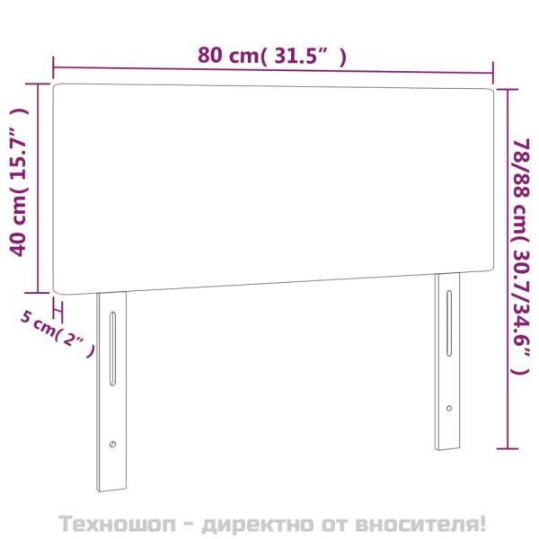 Горна табла за легло, синя, 80x5x78/88 см, плат