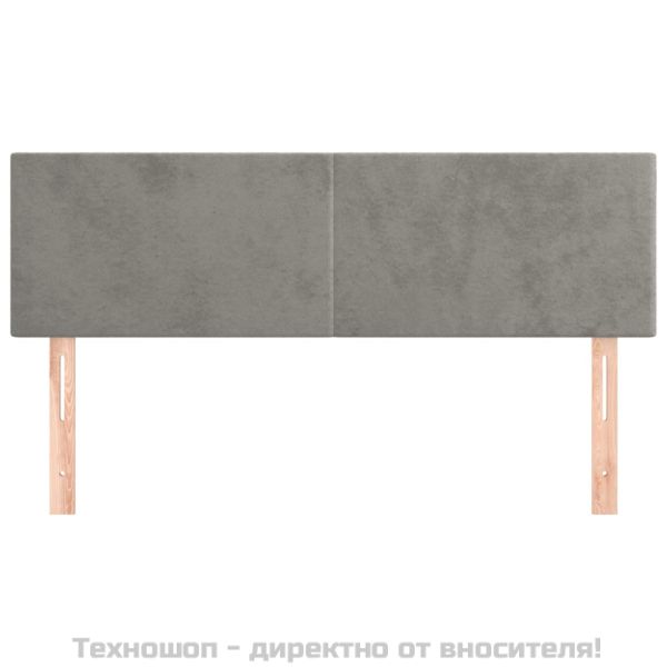Табла за легло, светло сива, 144x5x78/88 см, кадифе