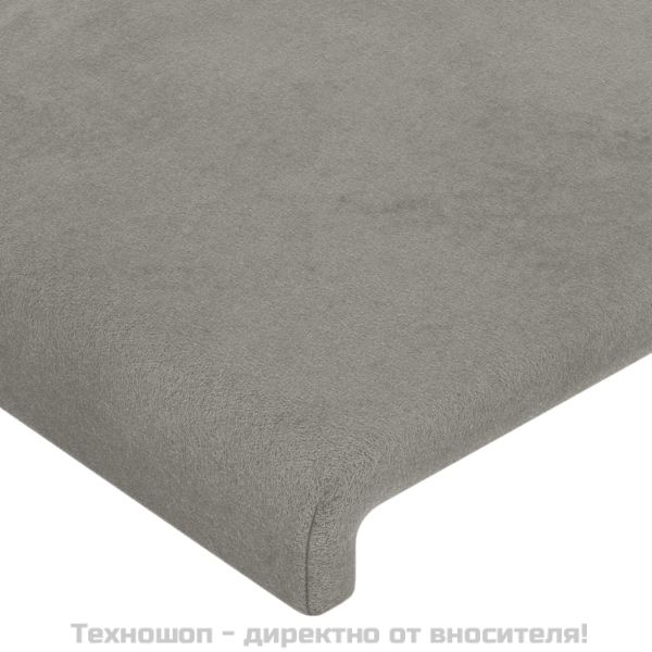 Табла за легло, светло сива, 144x5x78/88 см, кадифе