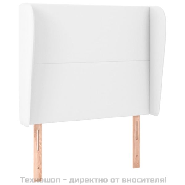 Горна табла с уши, бяла, 83x23x118/128 см, изкуствена кожа