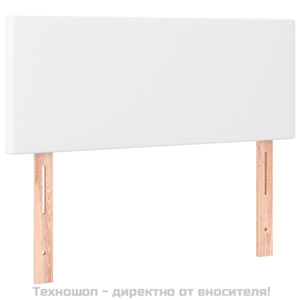 Боксспринг легло с матрак, бяло, 90x200 см, изкуствена кожа