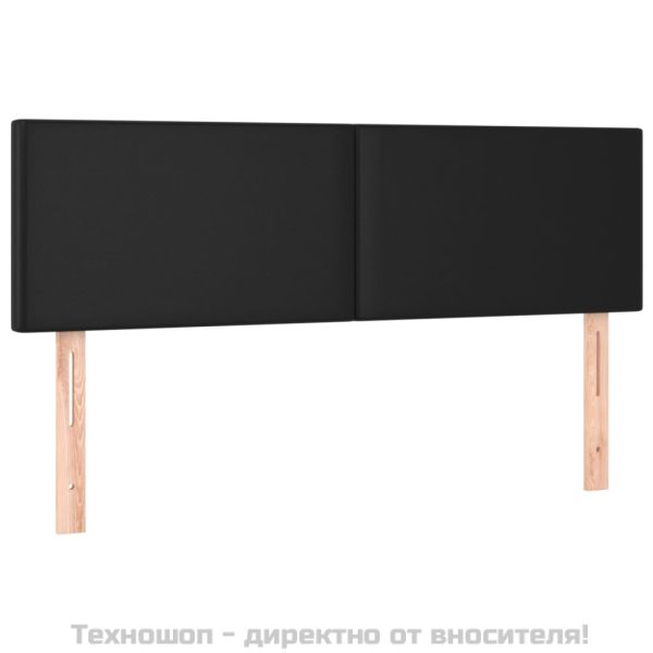 Боксспринг легло с матрак, черно, 140x190 см изкуствена кожа