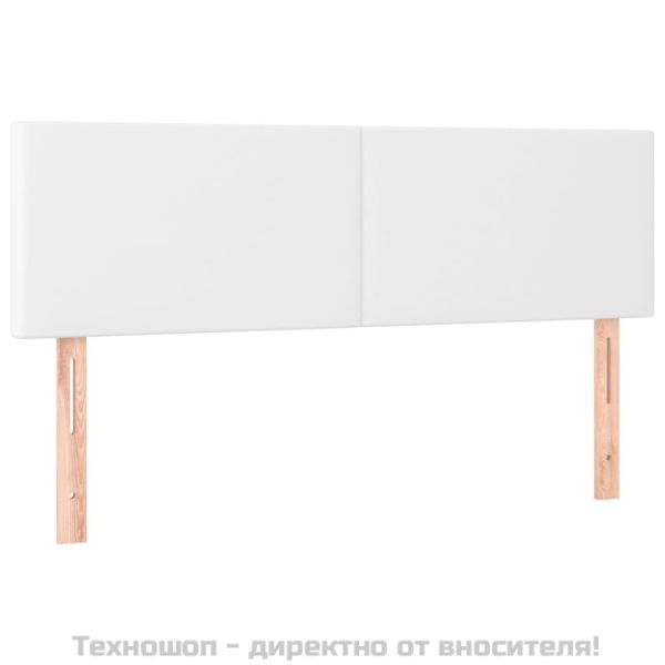 Табла за легло, бяла, 144x5x78/88 см, изкуствена кожа