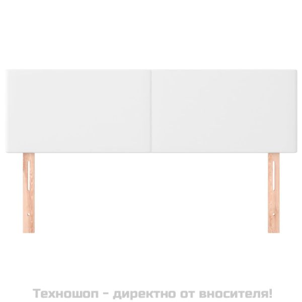 Табла за легло, бяла, 144x5x78/88 см, изкуствена кожа