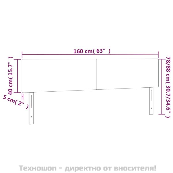Табла за легло, тъмносива, 160x5x78/88 см, плат