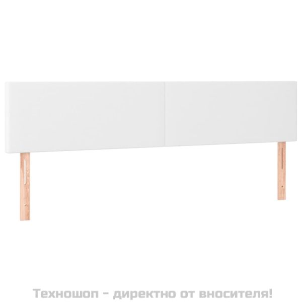 Горни табли за легло 2 бр бели 80x5x78/88 см, изкуствена кожа