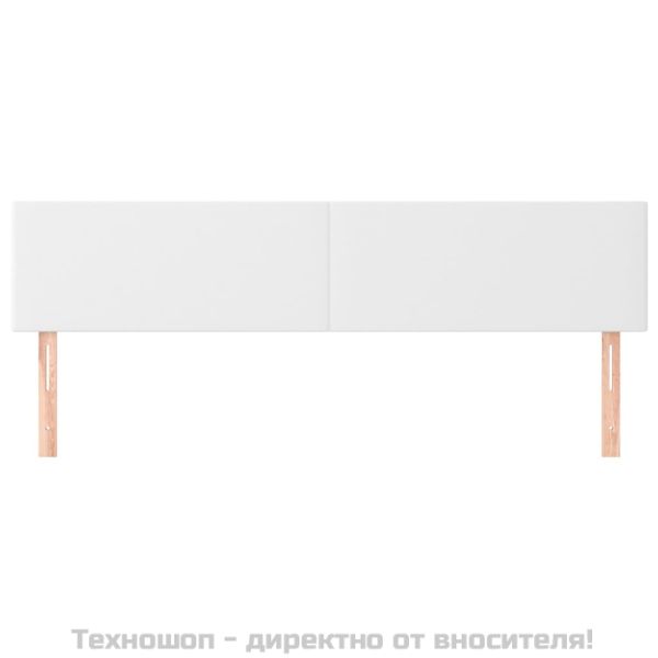 Горни табли за легло 2 бр бели 80x5x78/88 см, изкуствена кожа