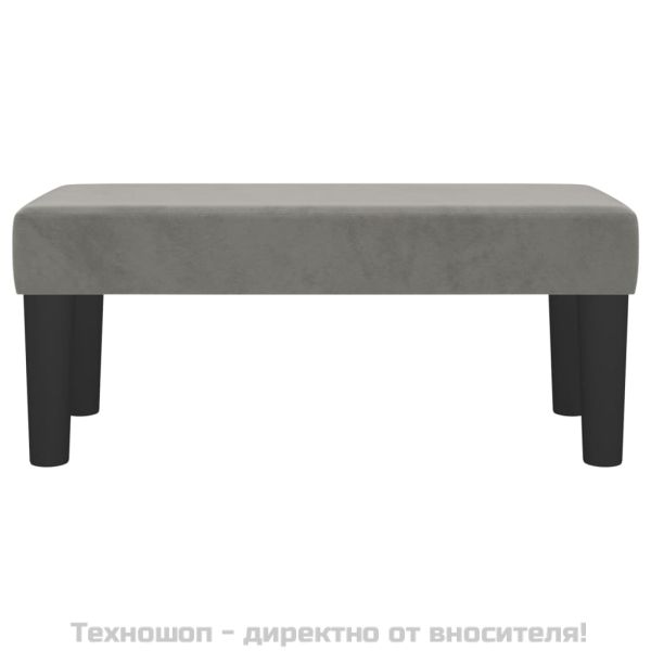 Пейка, светлосива, 70x30x30 см, кадифе