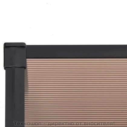 Навес за врата, черен, 358,5x90 см, поликарбонат