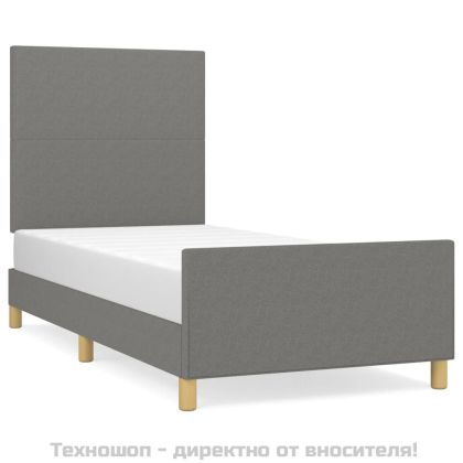 Рамка за легло без матрак, тъмносива, 80x200 см, плат