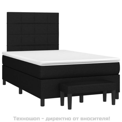 Боксспринг легло с матрак, черно, 120x200 см, плат