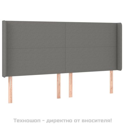 Боксспринг легло с матрак и LED, тъмносиво, 160x200 см, плат