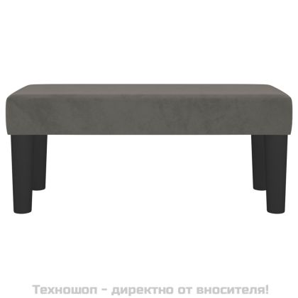 Пейка, тъмносива, 70x30x30 см, кадифе