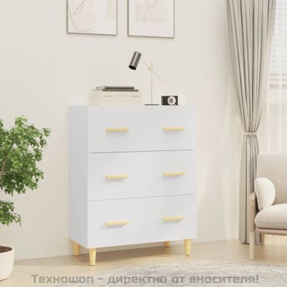 Сайдборд, бял, 70x34x90 см, инженерно дърво