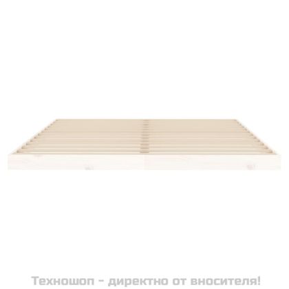 Рамка за легло, бяла, 160х200 см, бор масив