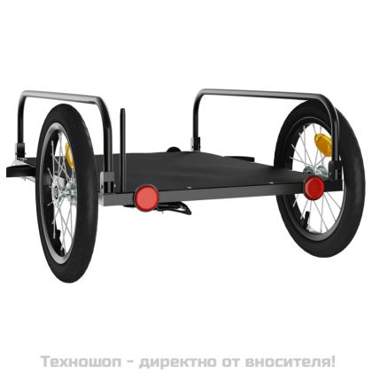 Ремарке за велосипед, черно, 126x63x34 см, желязо