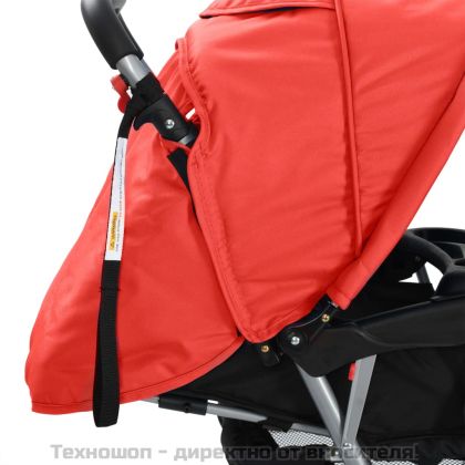 Тандемна количка, стомана, червено и черно