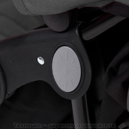 Количка за близнаци, тъмносива, стомана