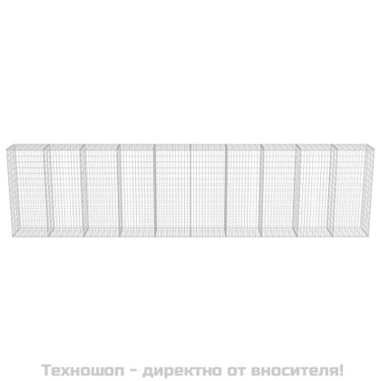 Габионна стена с капаци, поцинкована стомана, 600х50х150 см