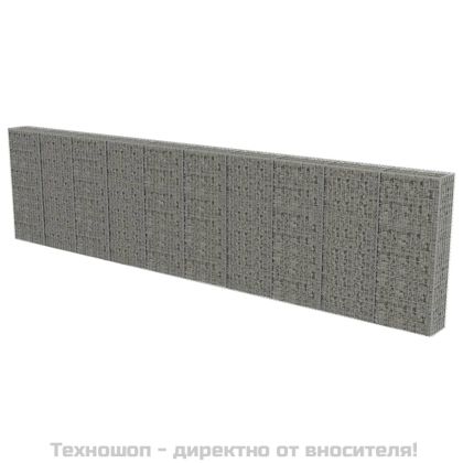 Габионна стена с капаци, поцинкована стомана, 600х30х150 см