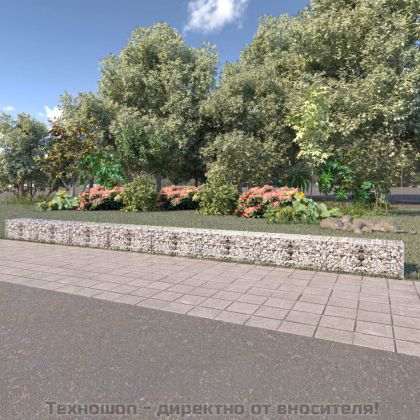 Габионна стена с капаци, поцинкована стомана, 900x50x50 см