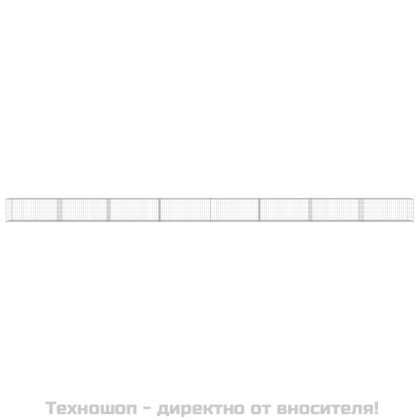 Габионна стена с капаци, поцинкована стомана, 900x50x50 см