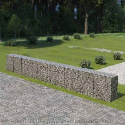 Габионна стена с капаци, поцинкована стомана, 900х50х100 см