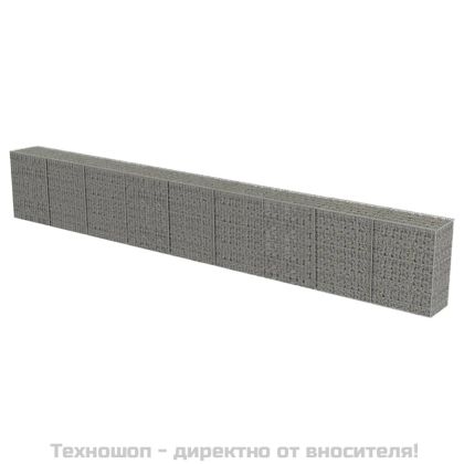 Габионна стена с капаци, поцинкована стомана, 900х50х100 см