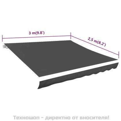 Платно за тента, антрацит, 3x2,5 м