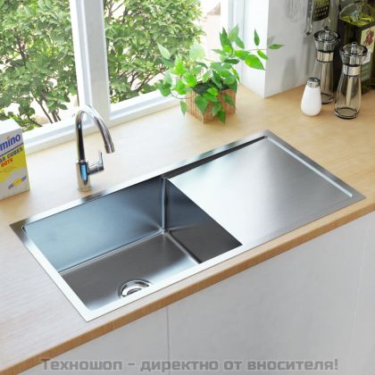 Ръчно изработена кухненска мивка, неръждаема стомана