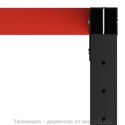 Рамка за работна маса, метал, 80x57x79 см, черно и червено