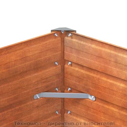 Градинска повдигната леха ръждив 129x129x45см кортенова стомана