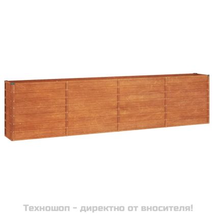 Градинска повдигната леха ръждив 320x40x77 см кортенова стомана