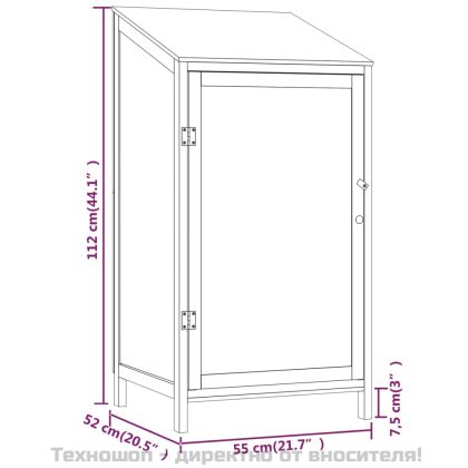 Градинска барака, 55x52x112 см, чамово дърво масив