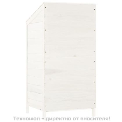 Градинска барака, бяла, 55x52x112 см, чамово дърво масив