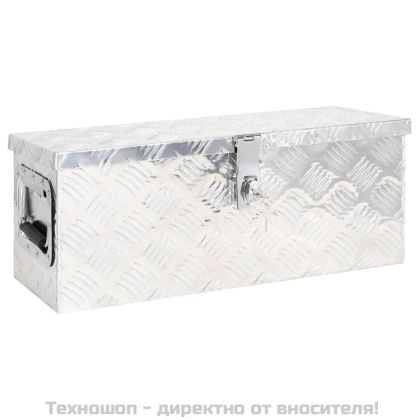 Кутия за съхранение, сребриста, 60x23,5x23 см, алуминий