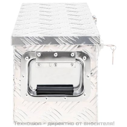 Кутия за съхранение, сребриста, 60x23,5x23 см, алуминий