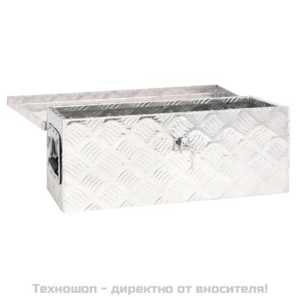 Кутия за съхранение, сребриста, 60x23,5x23 см, алуминий