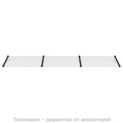 Навес за врата, черно и прозрачно, 358,5x90 см, поликарбонат