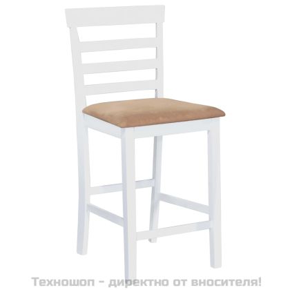 Бар столове, 2 бр, бели, текстил