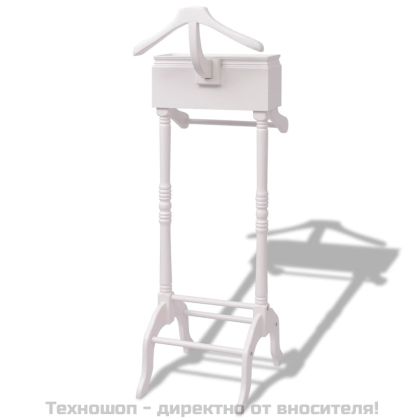 Щендер за дрехи с чекмедже, дърво, бяло
