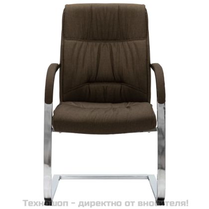 Конзолен офис стол, кафяв, текстил