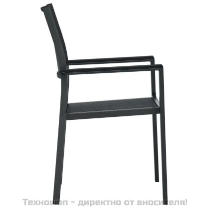 Градински трапезен комплект, 5 части, черен