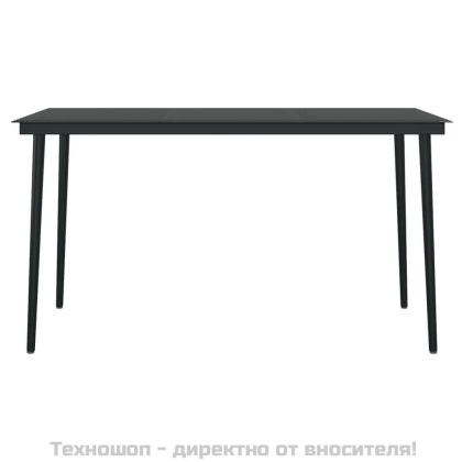 Градински трапезен комплект, 5 части, черен